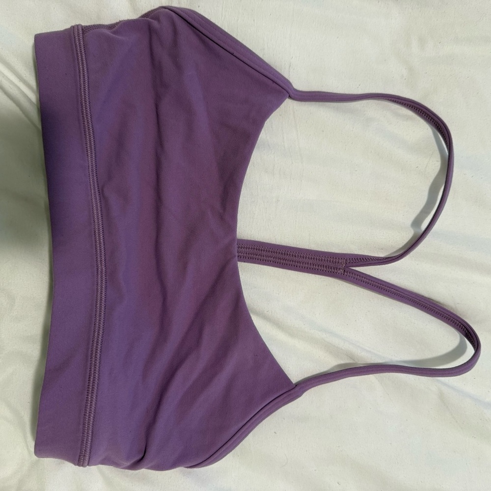 Purple Lululemon nulu flow y bra